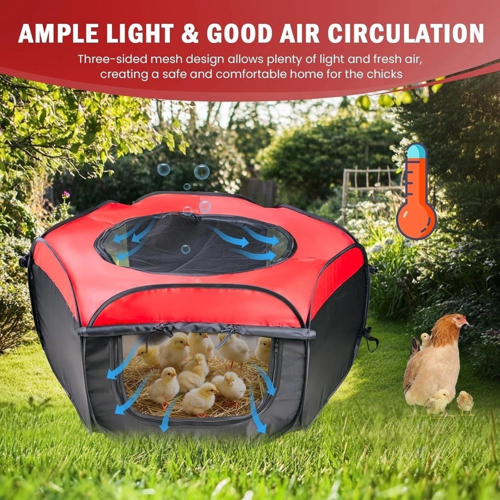 Versatile Chick Brooder Kit - Indoor/Outdoor Comfort for 15 Chicks, Ducks, Quail