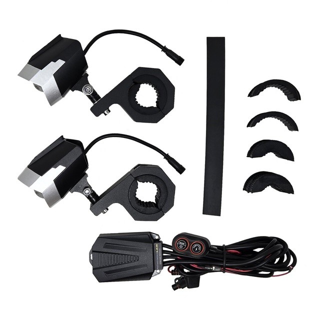 Pathfinder Dual Switchback LED Lights w/Wired Remote Black/Silver