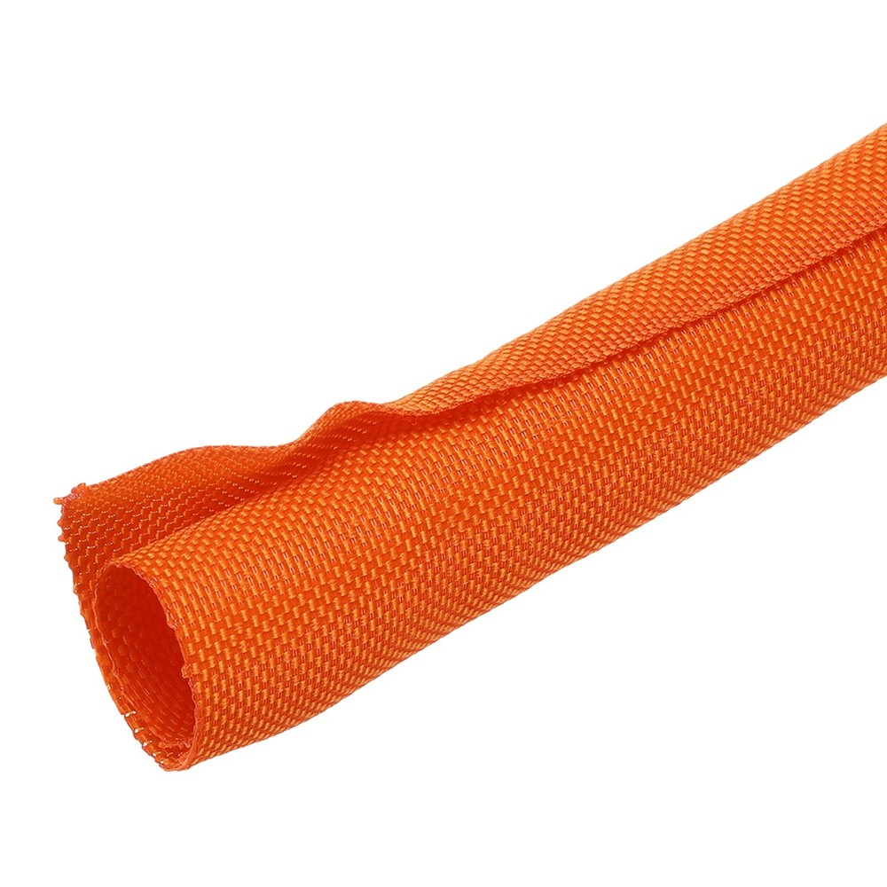 Wire Split Braided Cable Management Sleeve, Orange (3/4" - 30 Feet)