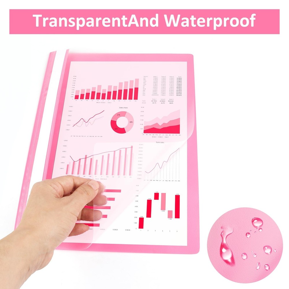 Geila 20 Pack Clear Front Report Covers, Binder, Plastic Report Folder with 2...