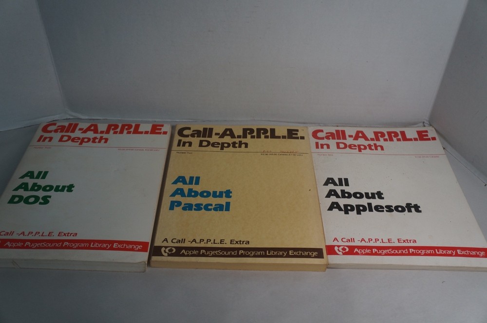 Call A.P.P.L.E. Magazines Extra in Depth #1, 2, & 3 Pasca; DOS Applesoft