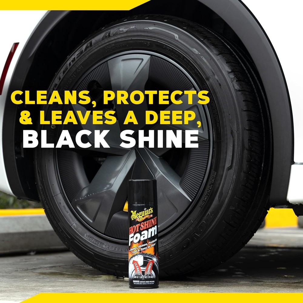 Hot Shine Tire Foam, 19 Oz, 3 Can/Pack, 4 Pack/Case