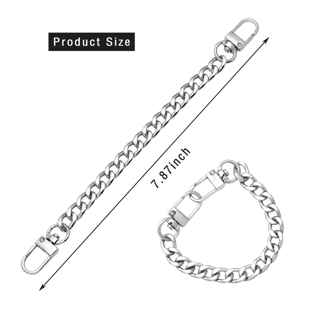 4PCS Purse Chain Strap, Flat Handbag Replacement Strap with Metal Buckles Pur...