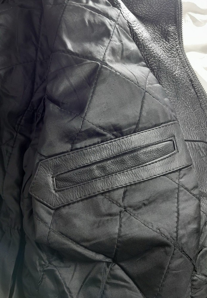 Bashir Genuine Leather Black Motorcycle Jacket Size 42