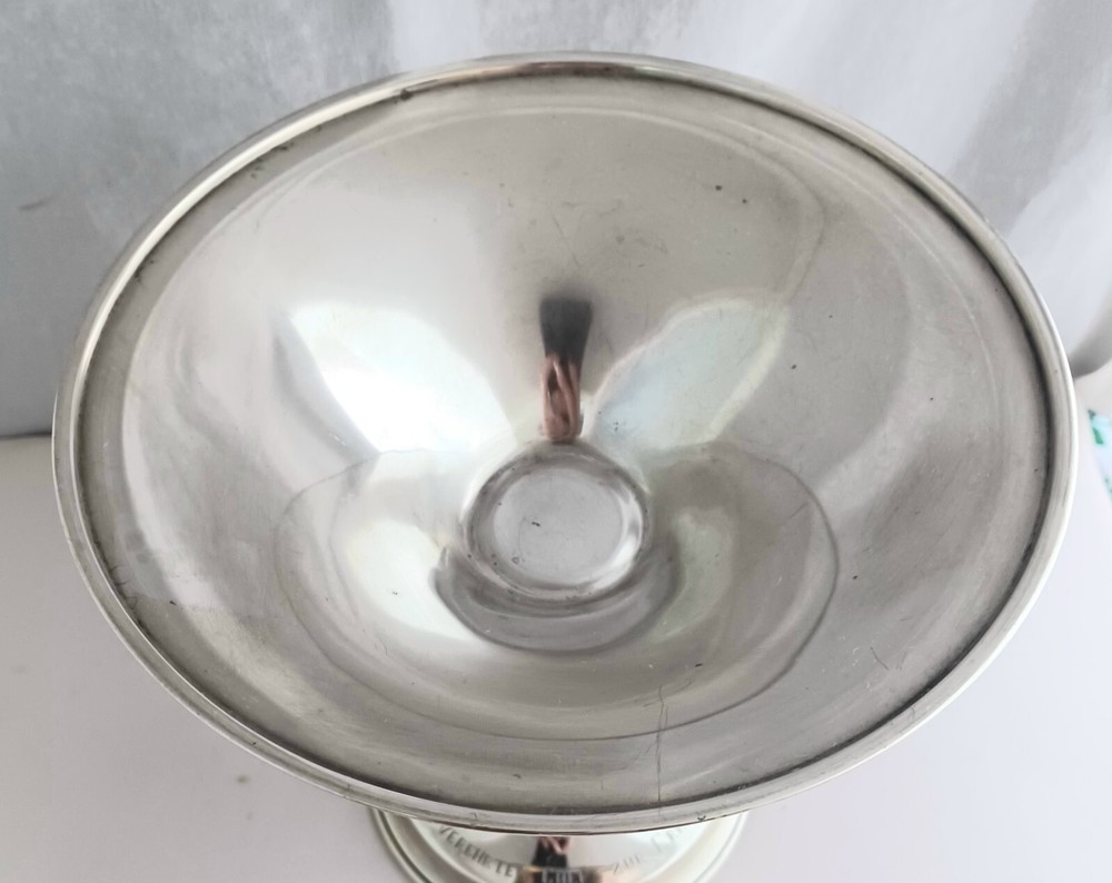 Tostrup 830 Sterling 7" Compote Engraved Dated 1943
