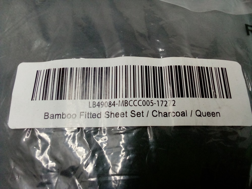 Bamboo Queen size Fitted Sheet Set- Charcoal