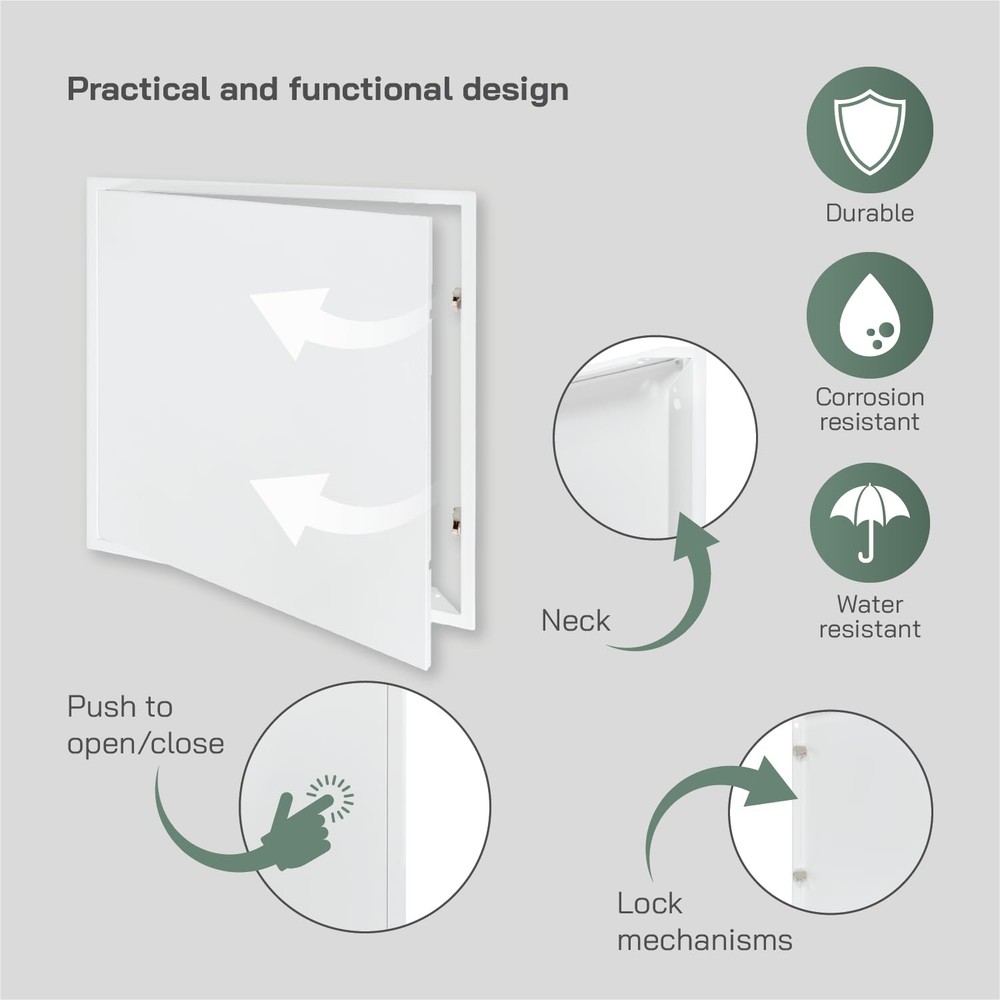 24'' x 24'' Inch White Metal Access Panel with Click Function - Easy Access D...