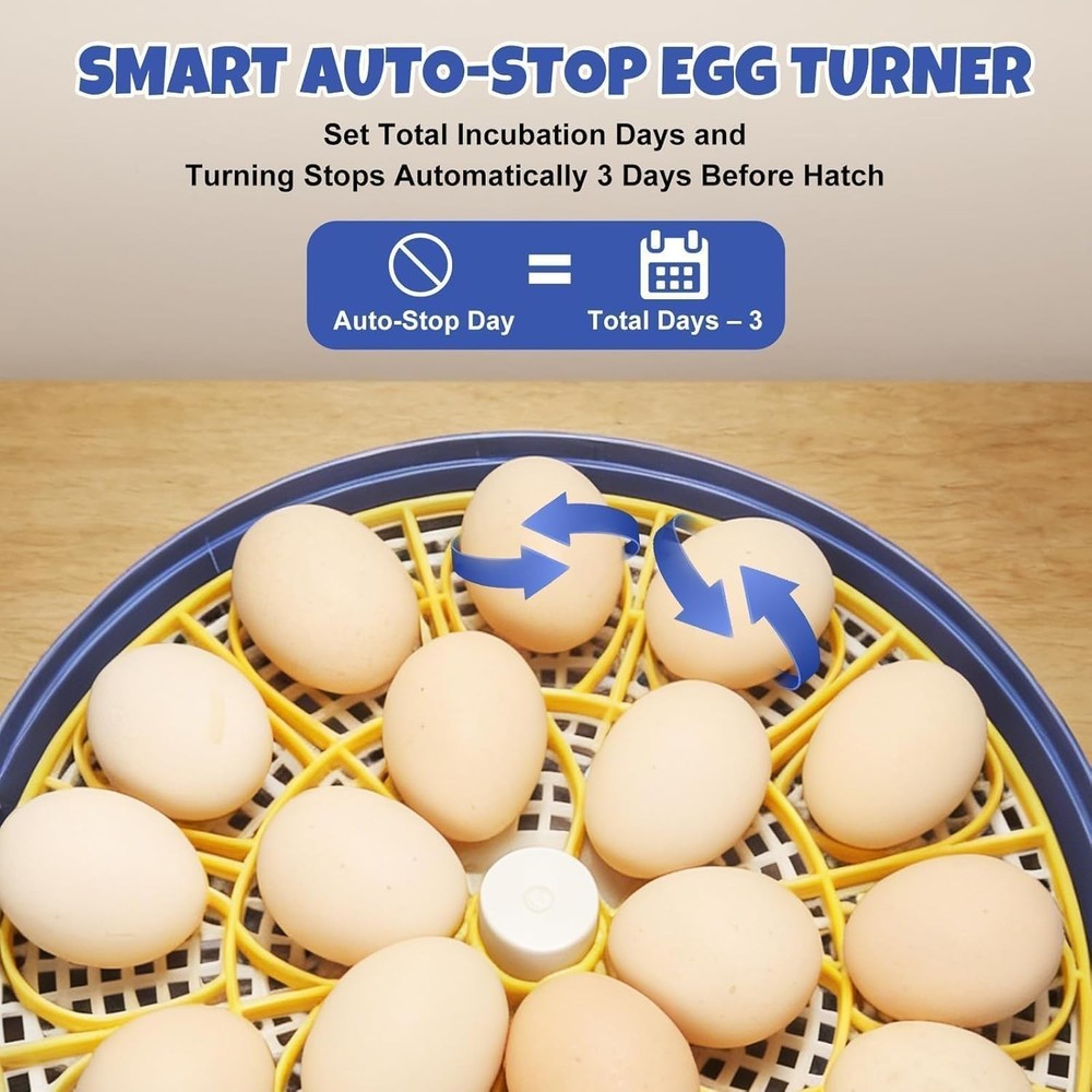 Automatic 18-Egg Incubator with Adjustable Humidity & Integrated Candler