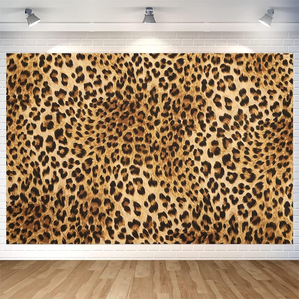 Leopard Print Backdrop Wall Banner Leopard Pattern Photography Background for...