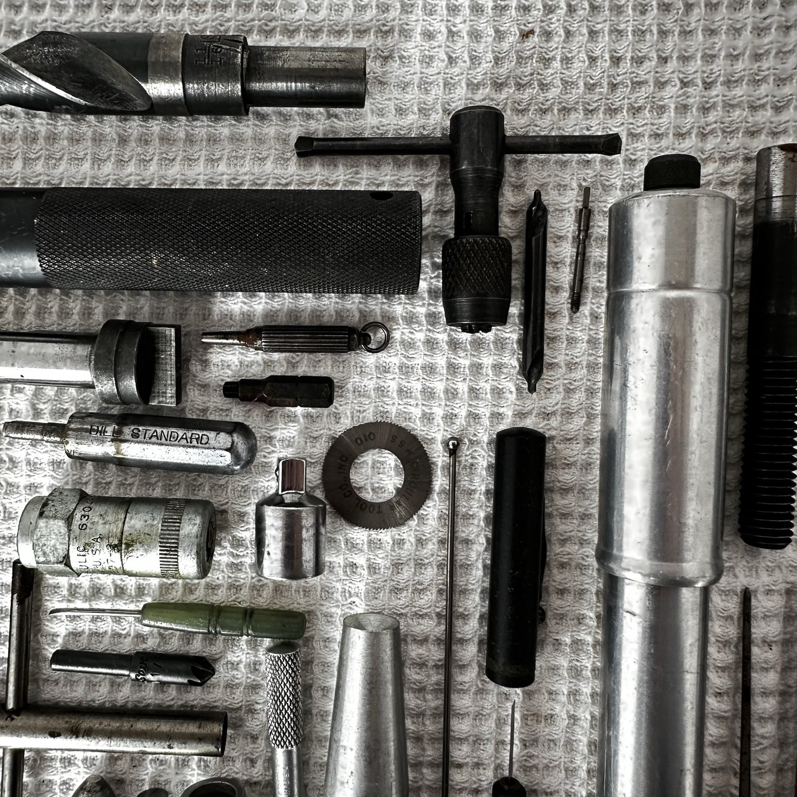 Machinist and Watchmaker Tools Lot 62 Piece End Mill Awl Saw Blades Drill Bits