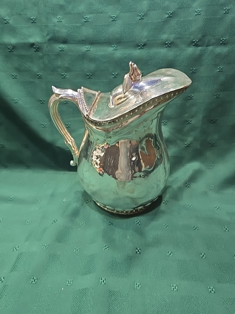 Antique Heavy Silverplate Water Pitcher