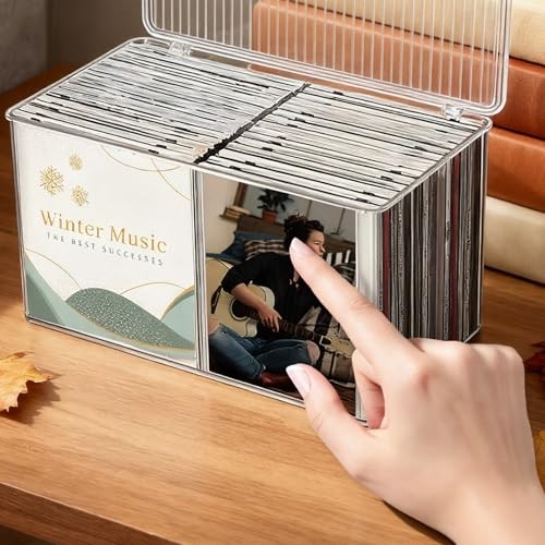 CD Storage Box Stackable Clear CD Organizer Clear DVD Storage Case Photo Case