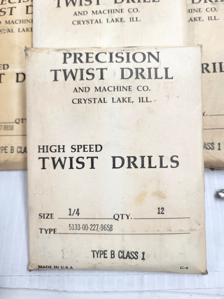 NEW 10 Dozen Precision Twist Drill and Machine 1/4" HSS Drill bits