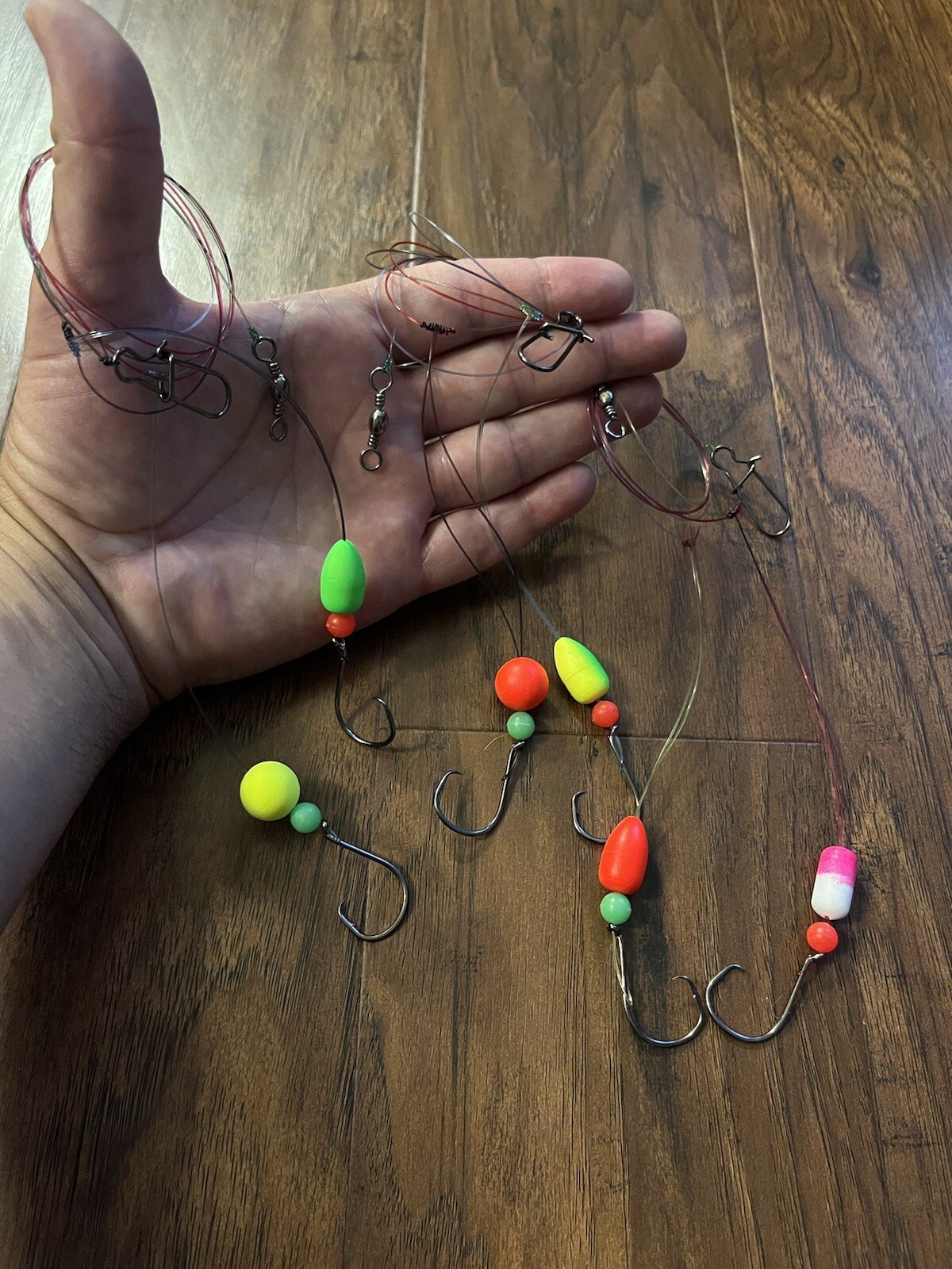 hi - low Pompano rig # 2/0 circle hook 30 lb camo monofilament (4 Rigs)