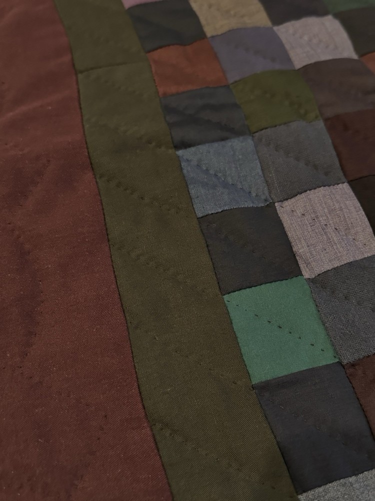 Indiana Amish Handmade Patchwork Lap Quilt Plum
