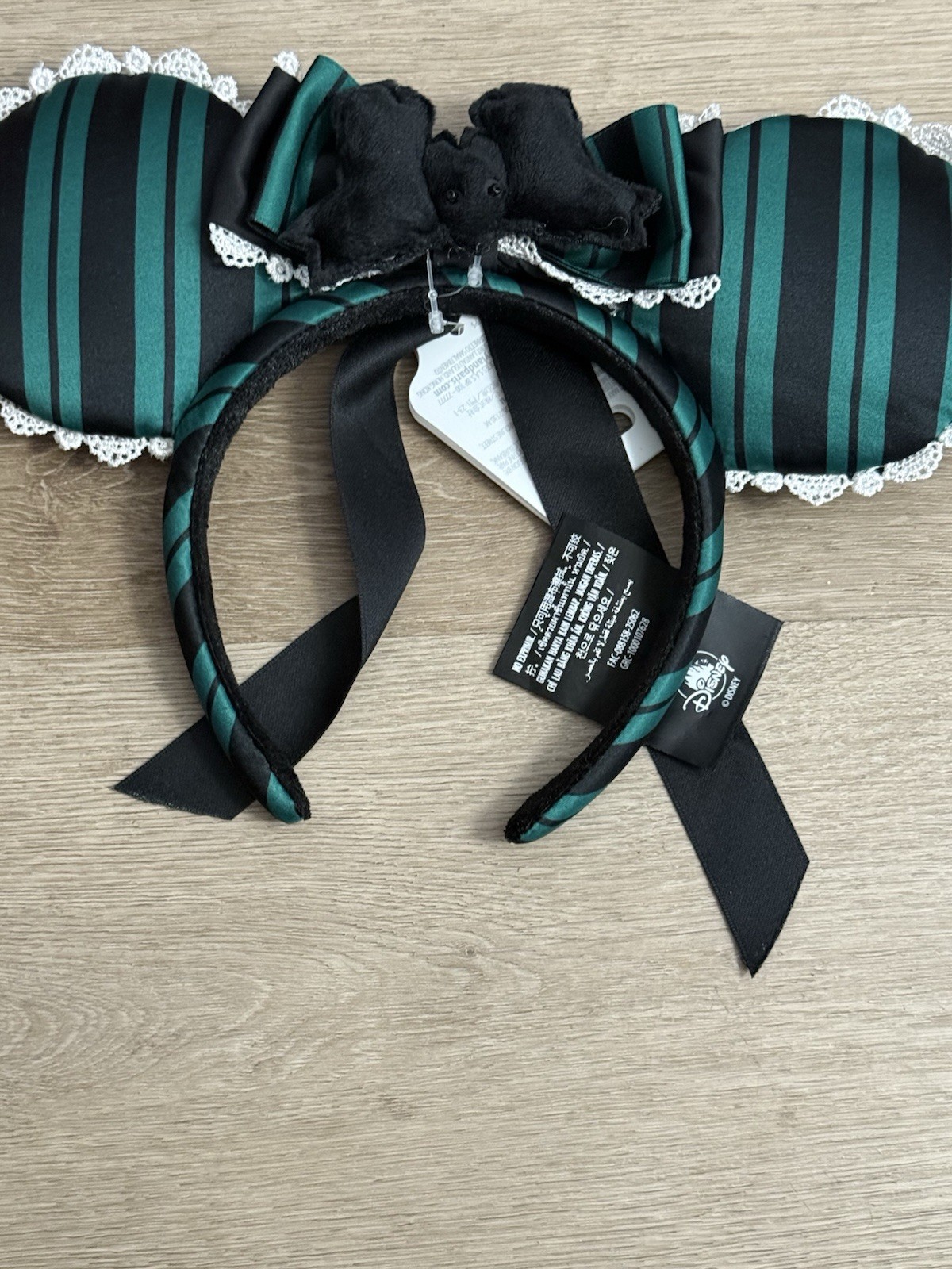 Disney Parks 2025 Haunted Mansion Ghost Host Green & Black Ears Headband NEW