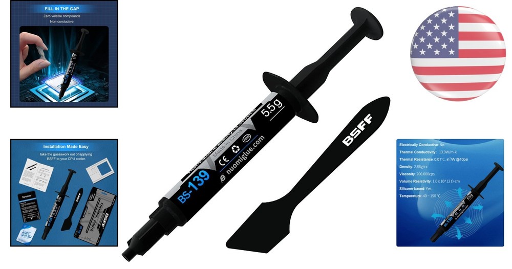 Durable 5.5g Thermal Paste - Carbon-Based Easy Apply Solution for All Coolers