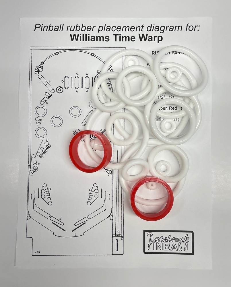 1979 Williams Time Warp Pinball Machine Rubber Ring Kit