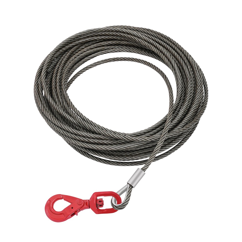 Steel Winch Cable 100ft with Self-locking Hook and High Load Capacity