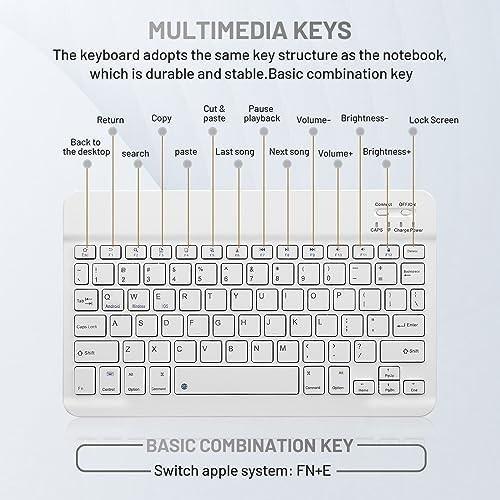 Bluetooth Keyboard and Mouse Combo for iPad - Rechargeable Wireless Keyboard.