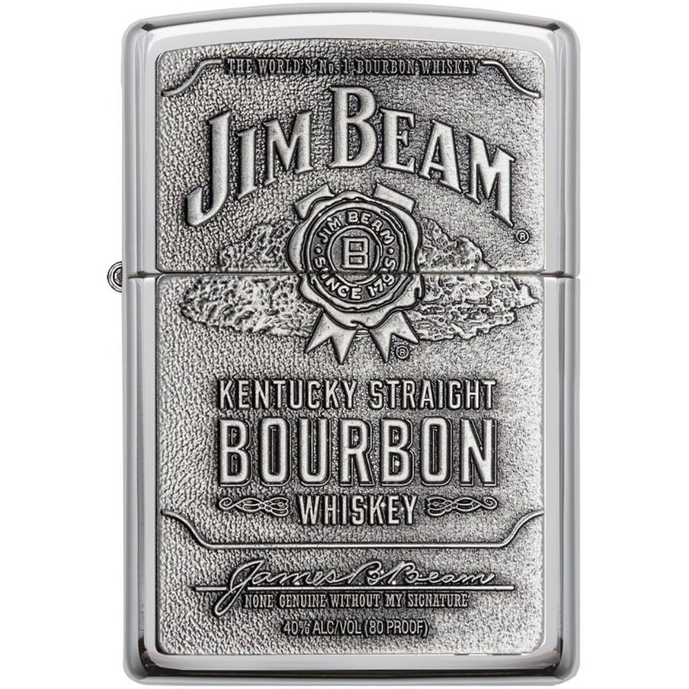 Zippo Jim Beam Pewter Emblem Pocket Lighter