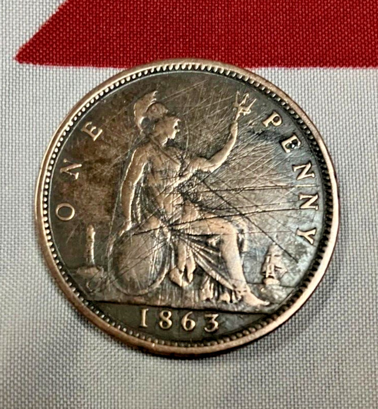 1863 Victoria Penny Recovered from a Civil War Soldier's Knapsack