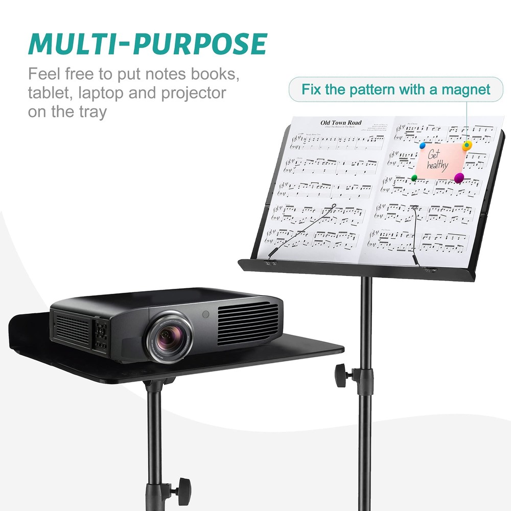 Professional Portable Sheet Music Stand - Folding Adjustable Holder, with Carry