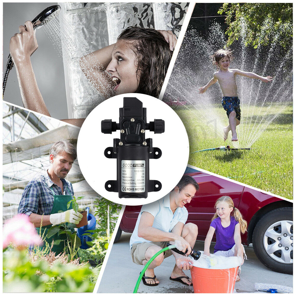 2PC 12V Water Pump 130PSI Self Priming Diaphragm High Pressure Automatic Switch