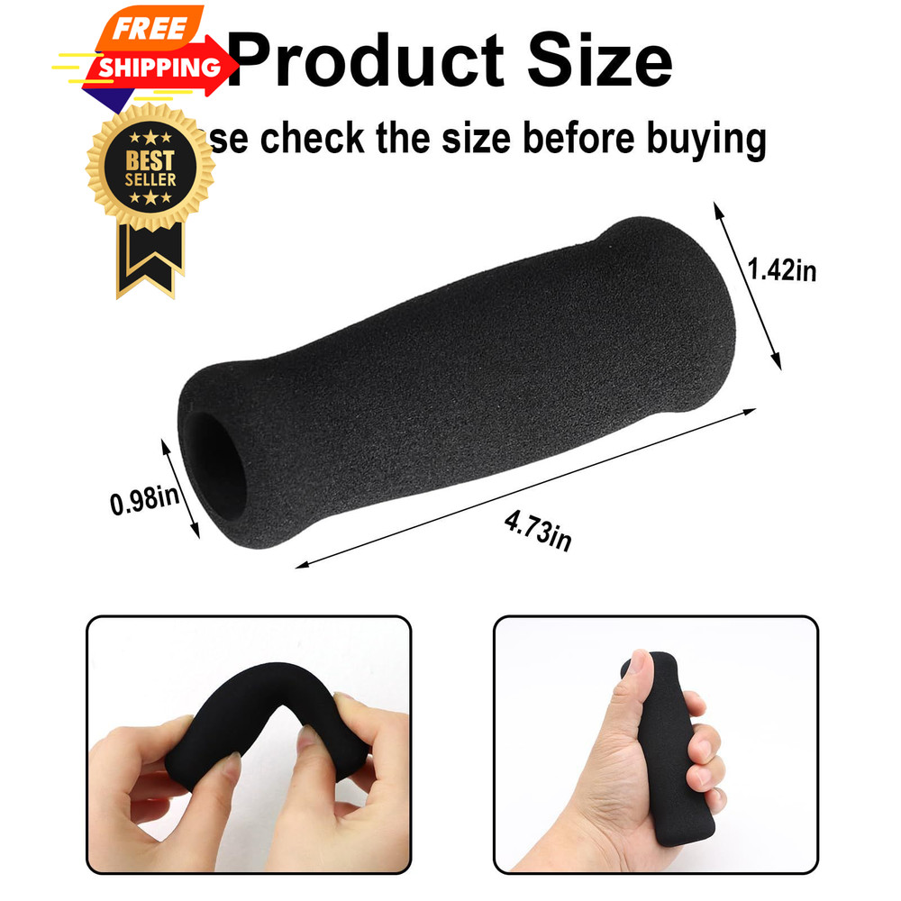 Bcautay 4Pcs Cane Replacement Hand Grip Walking 0.98, Black
