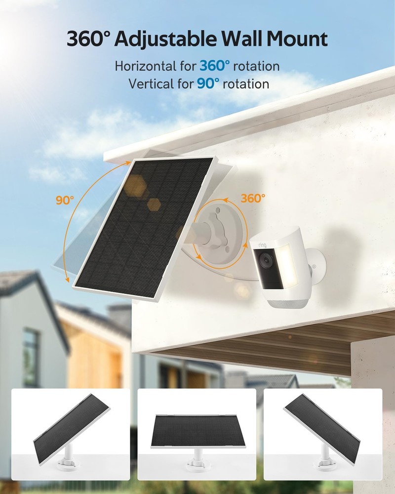 Ring Solar Panel Charger, 6.5W for Security Camera, 1PACK-6.5W