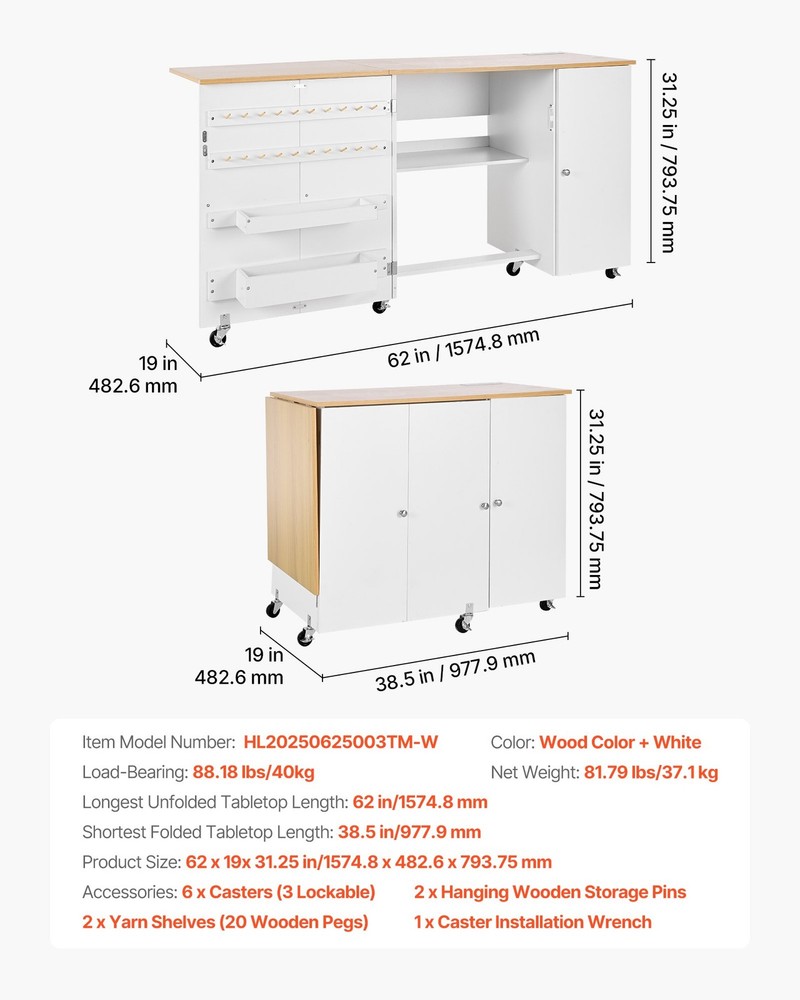 HOT/ Folding Sewing Table,Multipurpose Sewing Machine Table with Cabinet,Chargi