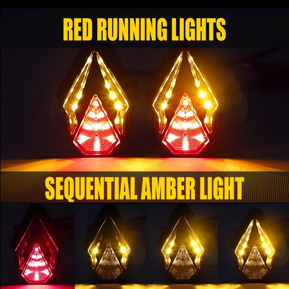 4X Sequential Motorcycle Flush Mount LED Turn Signals Blinker Light Indicator US