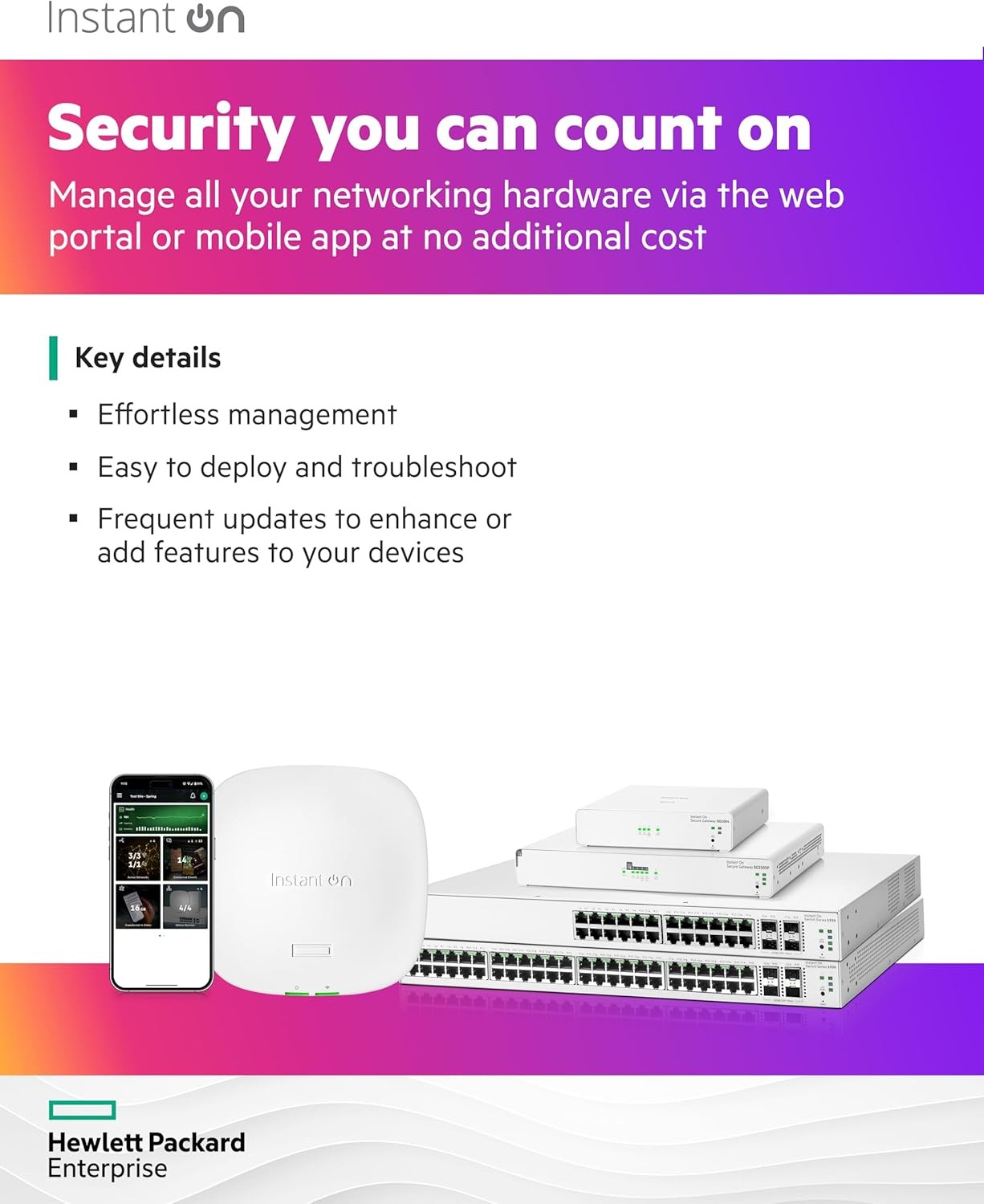 HPE Networking Instant On Secure Gateway SG2505P 5-Port US Cord S0G34A#ABA