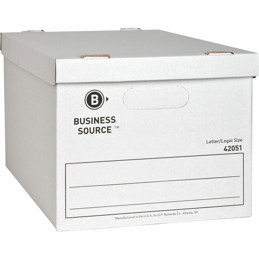 Business Source BSN42051 File Storage Box 350 lb Stackable White