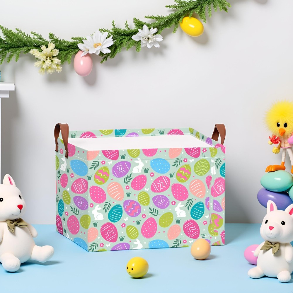 HKEC Rectangle Storage Basket,Gift Basket Empty with Handles,Cute Organizer, ...