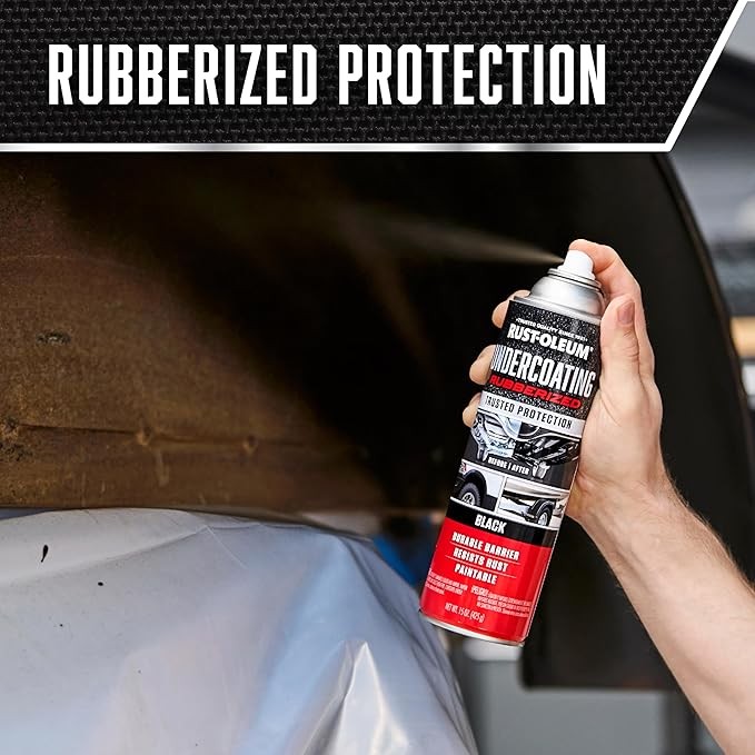 Rust-Oleum 248657-6PK Stops Rust Undercoating Spray, 15 Oz, Rubberized Black, 6