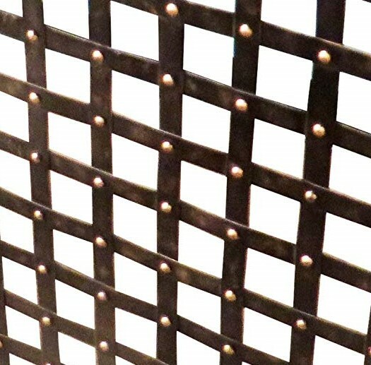 Gothic Old World Iron Nailhead Fireplace Screen Firescreen Lattice