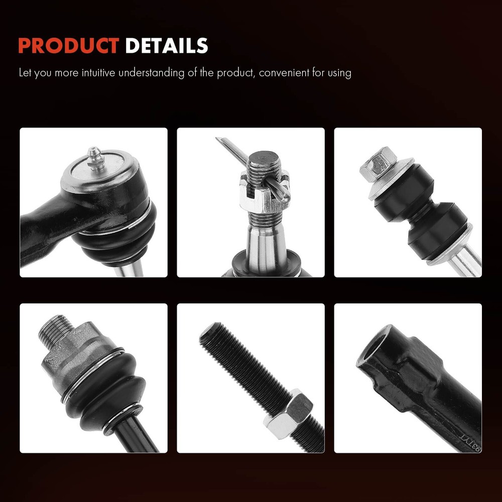 Front Stabilizer Bar End Link Inner & Outer Tie Rod End for Chevy Cadillac GMC