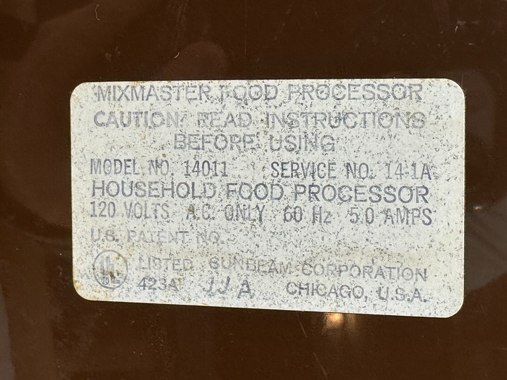 Sunbeam Food Processor LeChef - #14011 - Base Only WORKS!