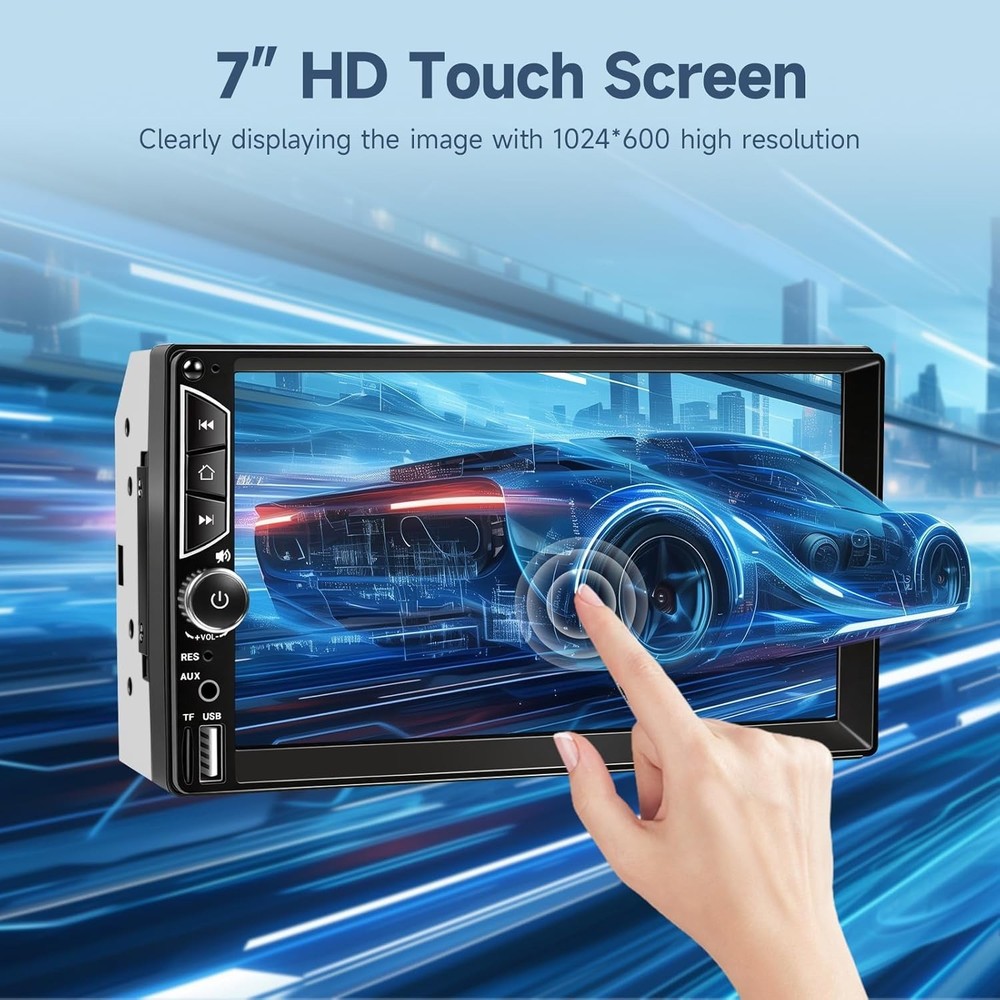 Double Din Multimedia Car Stereo + Backup Camera & Bluetooth
