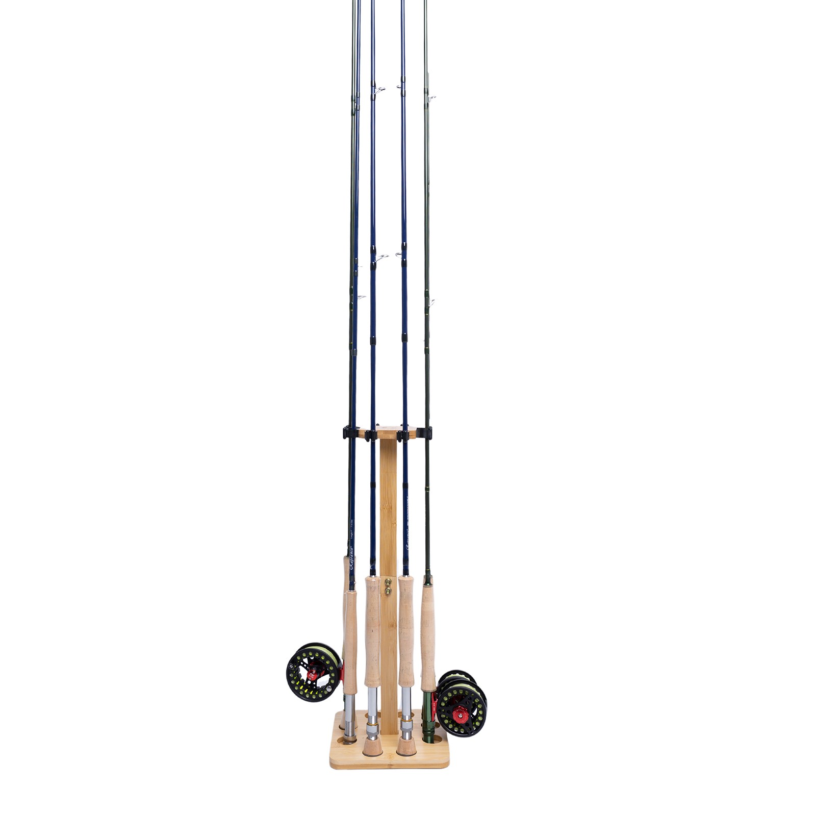 Fishing Rod Storage Racks, Wood Floor Stand Fishing Pole Holders of 8 Rods