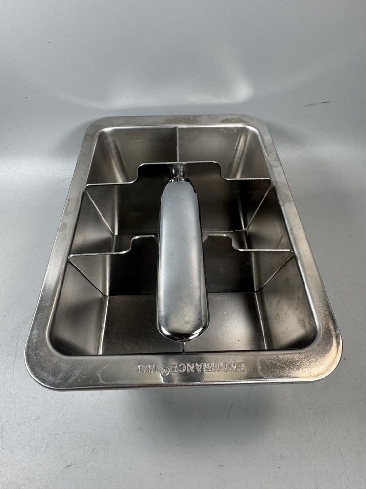 Endurance 18/8 Stainless Steel Ice Bin Insert w/ Divider & Handle