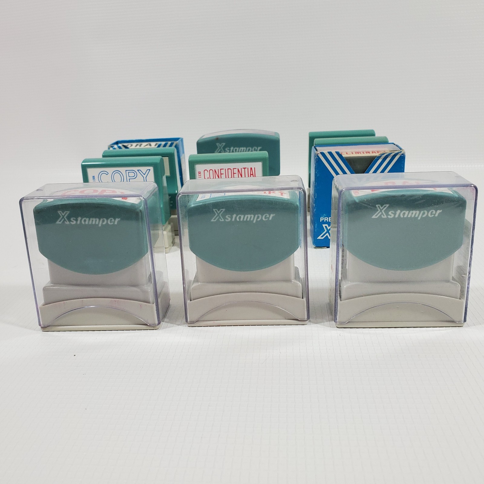 LOT of 11 Self Inking Office Stamps -Copy RUSH Draft Faxed PAID Confidential ect