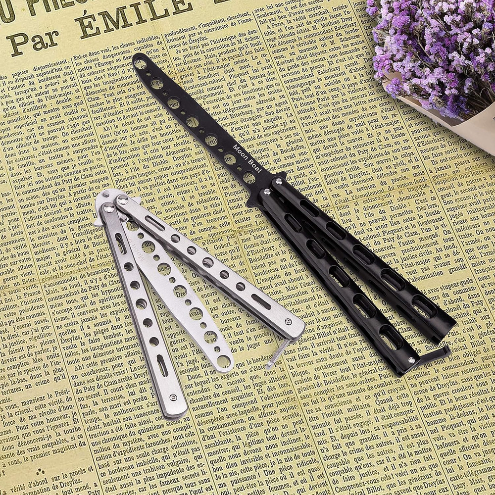 2PCS Butterfly Training Set Metal Flipping Practice Tools for Beginners & Advanc
