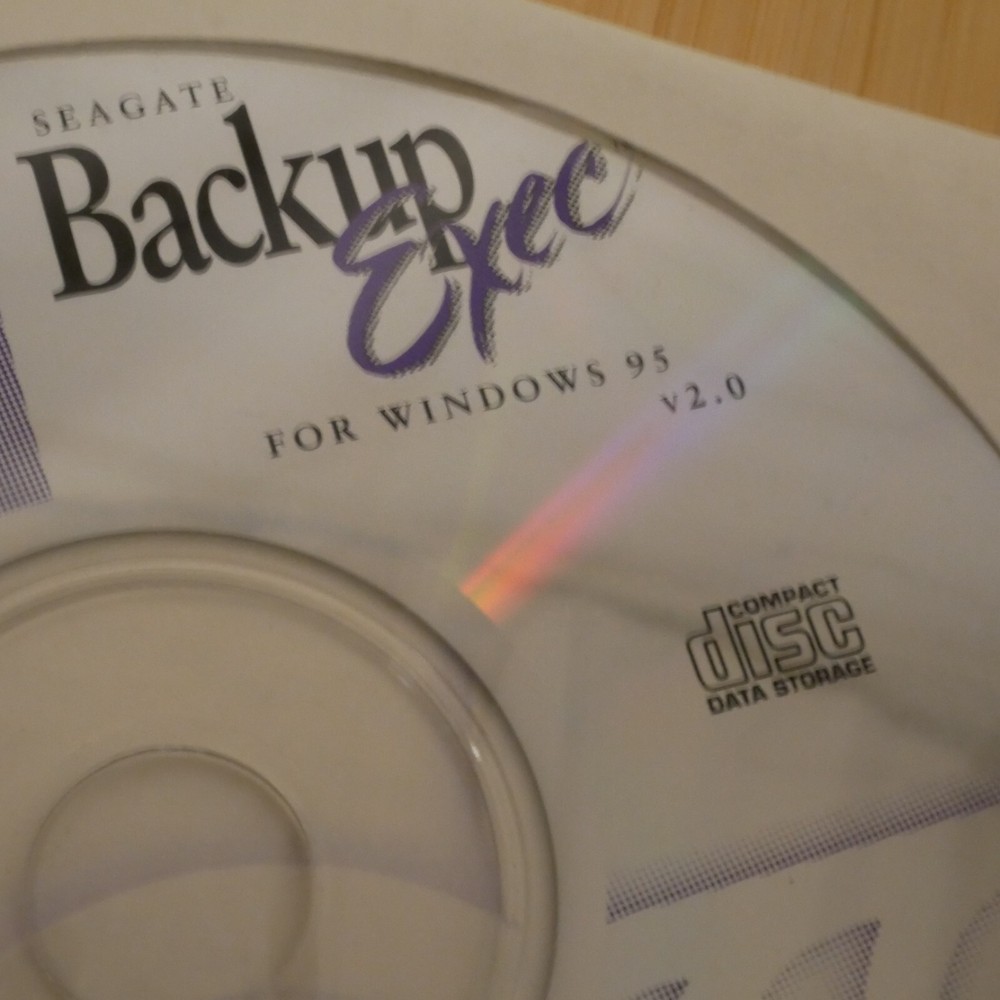 Vintage Seagate Backup Exec For Windows 95 User Manual and CD-ROM