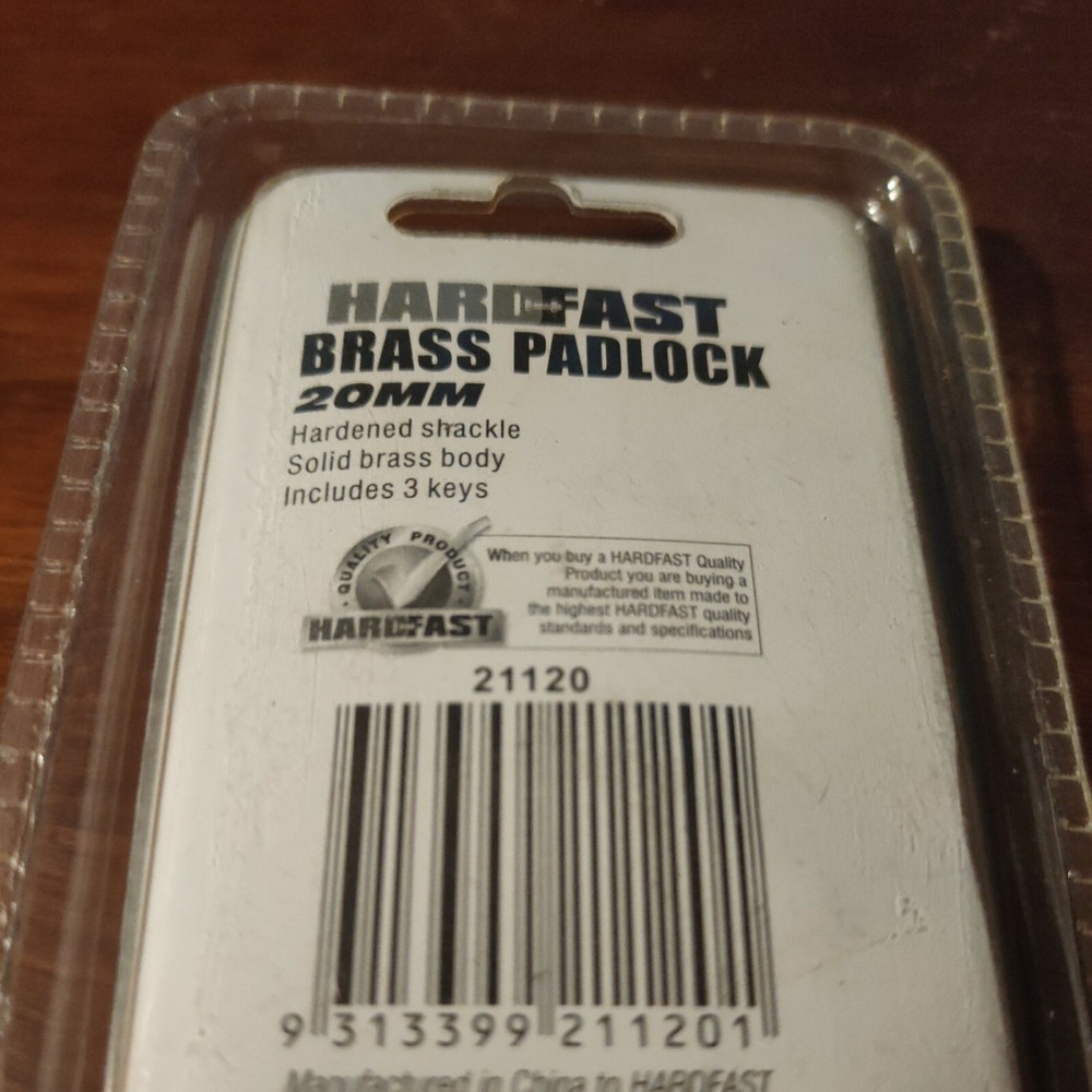 Brass Padlock 20mm Includes Three Keys HardFast