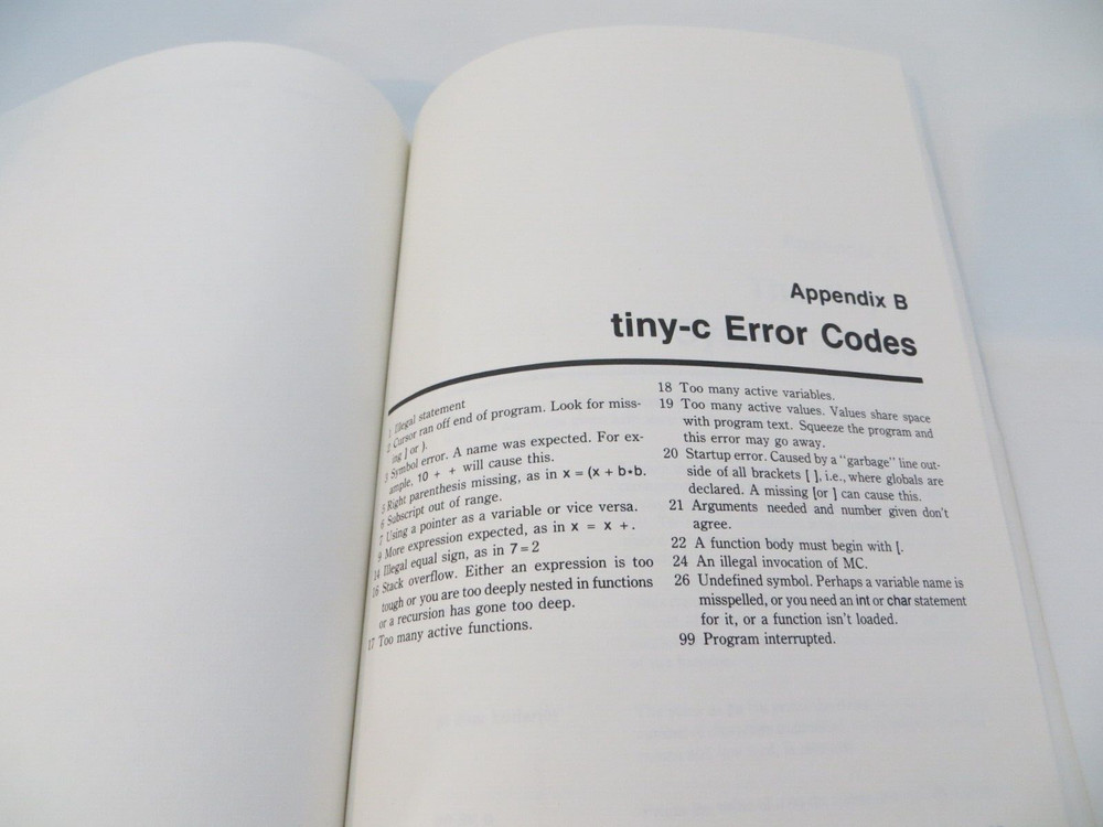 LEARNING C WITH TINY C by Scott B Guthery vintage 1985 computer book 1st edition