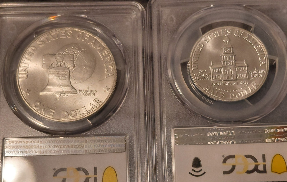 1976 SILVER IKE & Kennedy-MS 67 Pair
