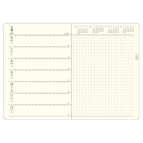 Daigo 2026 Planner Mill Weekly Left B6 Red E7767 December 2025 Startfrom JP