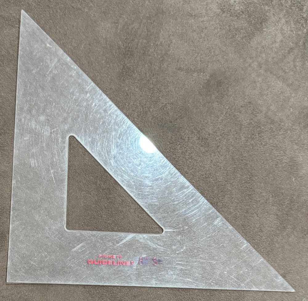 Vintage PICKETT Guideline DRAFTING ARCHITECT TOOL 8” Triangle Hard Plastic